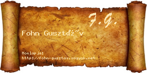 Fohn Gusztáv névjegykártya