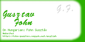 gusztav fohn business card